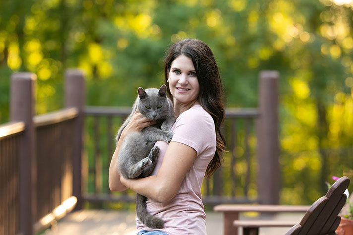 prairie-conlon-with-her-cat Prairie Conlon with her cat