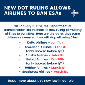 emotional support animal bans on airlines